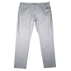 TravisMathew Pants Mens 40 (Fits 41x32) Open to Air Straight Grey Golf Chino